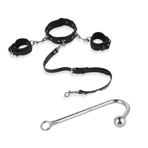 Anal Hooks with Anal Elegant 5334 and Collar Cuffs Hook Beaded 0731
